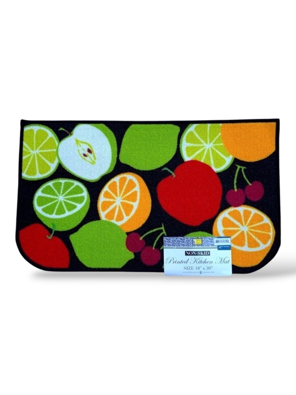 Assorted Fruit Colorful Printed Accent Rug Mat MultiColor Rectangle 18 X 30 in